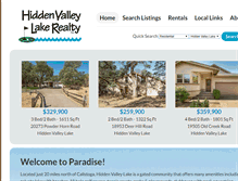 Tablet Screenshot of hiddenvalleylake.com